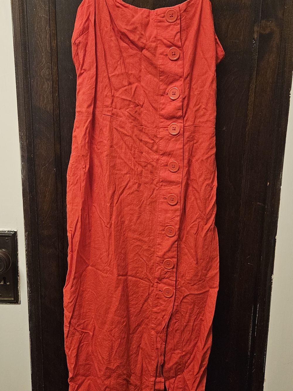 Urban Outfitters Red Button-Front Midi Dress
